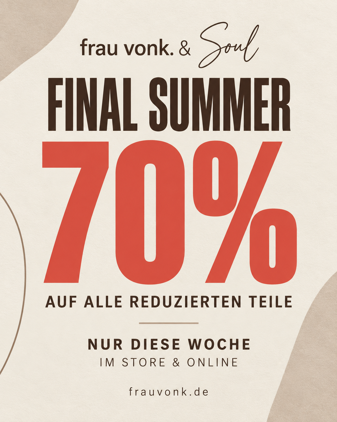 Nur diese Woche bekommt ihr 70% auf ausgewählte Sommerteile