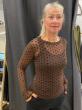 Black Colour Dotted Mesh Blouse