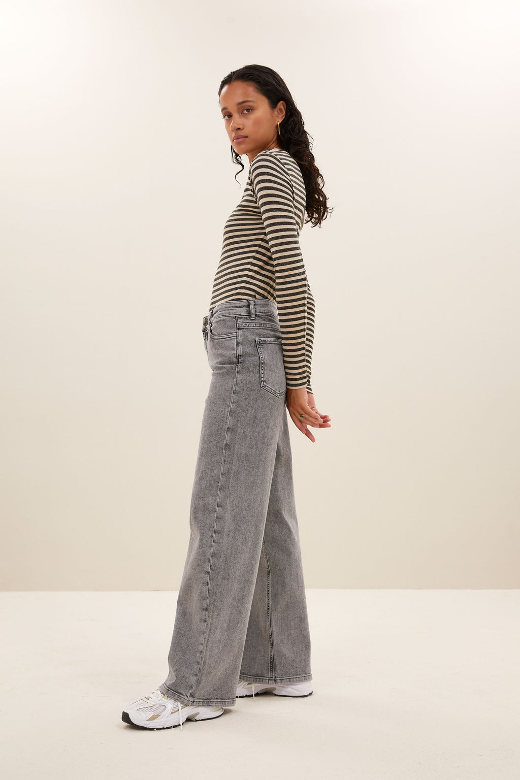 by-bar Basic LongSleeve Stripe Top – chalk