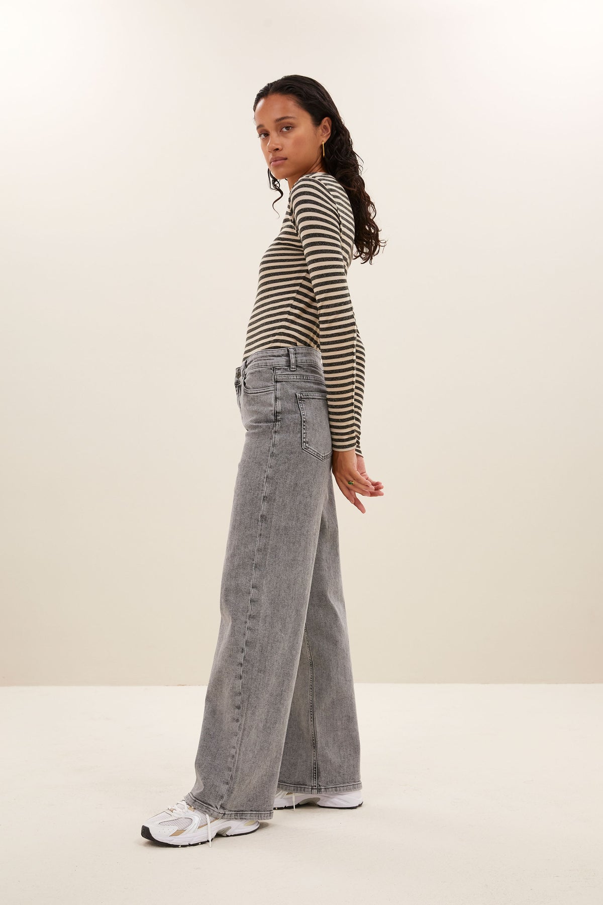 by-bar Basic LongSleeve Stripe Top – chalk