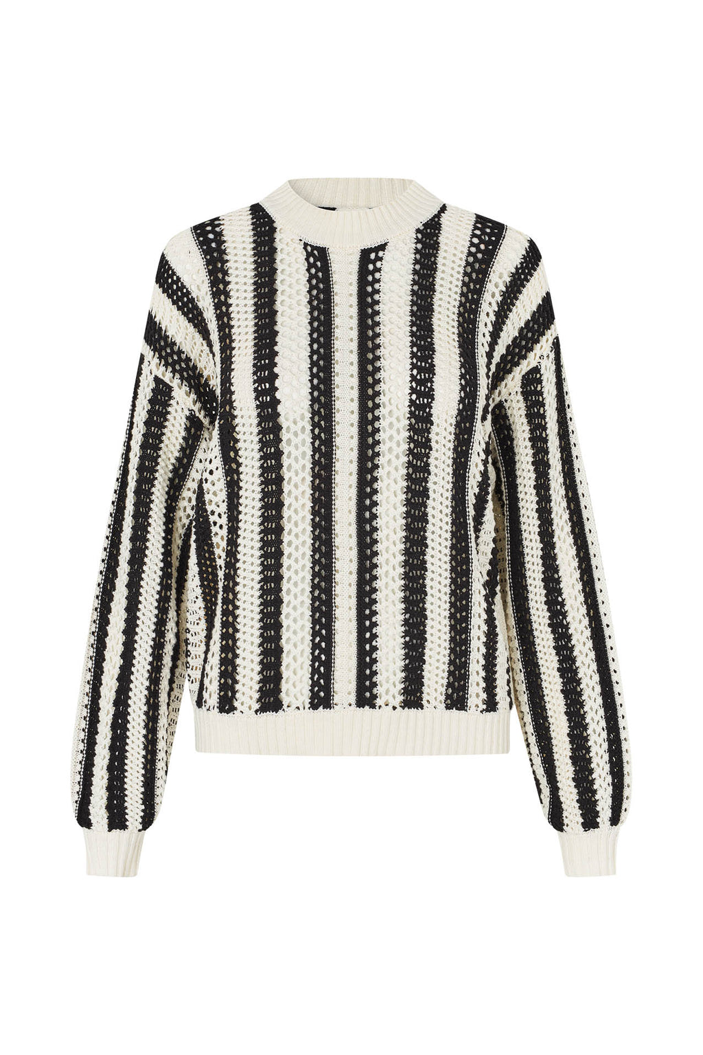 Pulli in Häkeloptik von Lollys Laundry schwarz-weiß