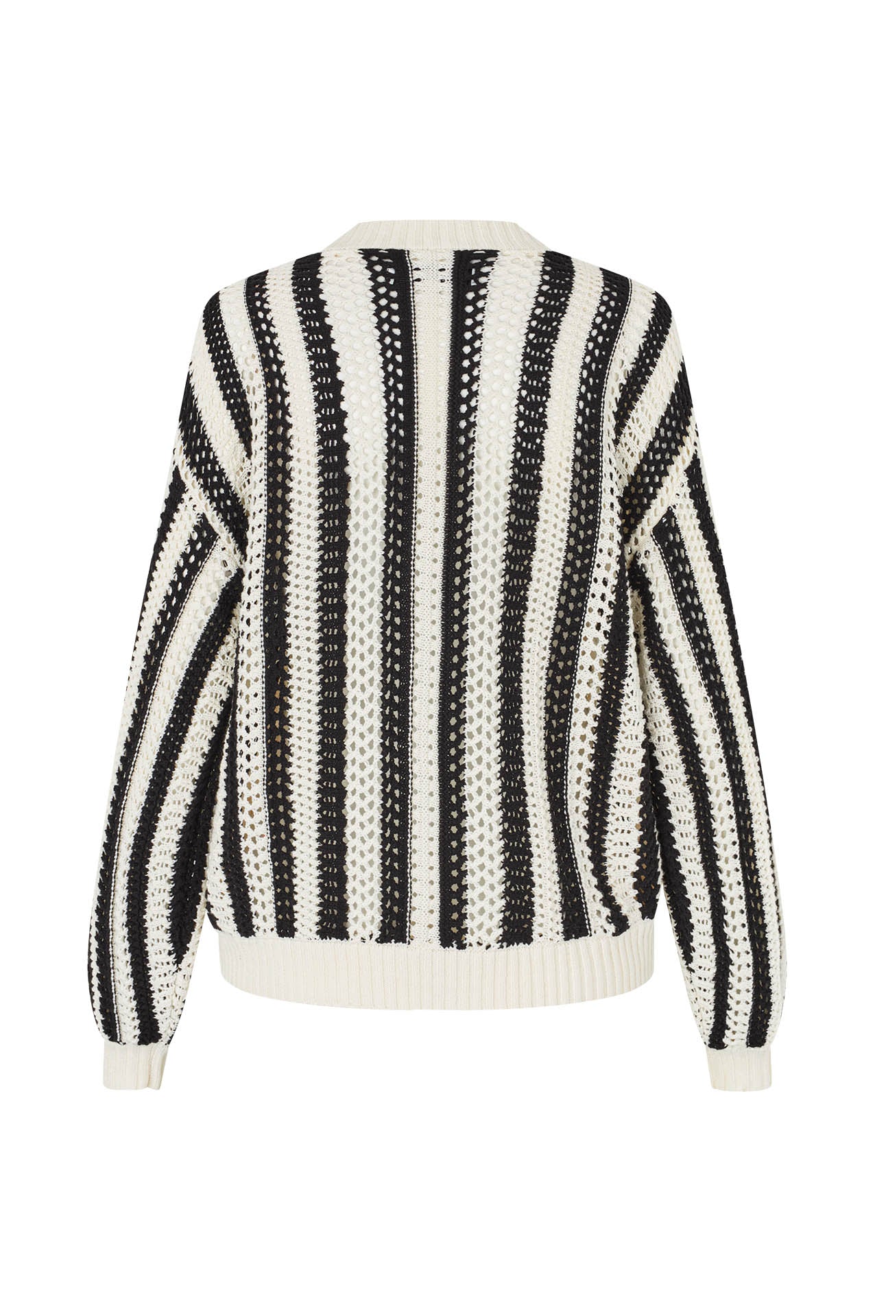 Pulli in Häkeloptik von Lollys Laundry schwarz-weiß
