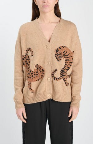 Le Temps des Cerises Tiger Cardigan – Maple