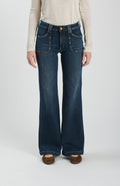 Le Temps des Cerises Pulp High Flare Pamo Jeans – Blau/Schwarz