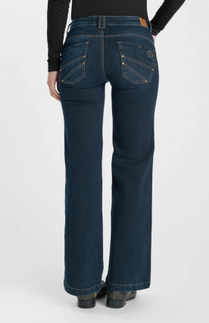 Le Temps des Cerises Pulp High Flare Pamo Jeans – Blau/Schwarz