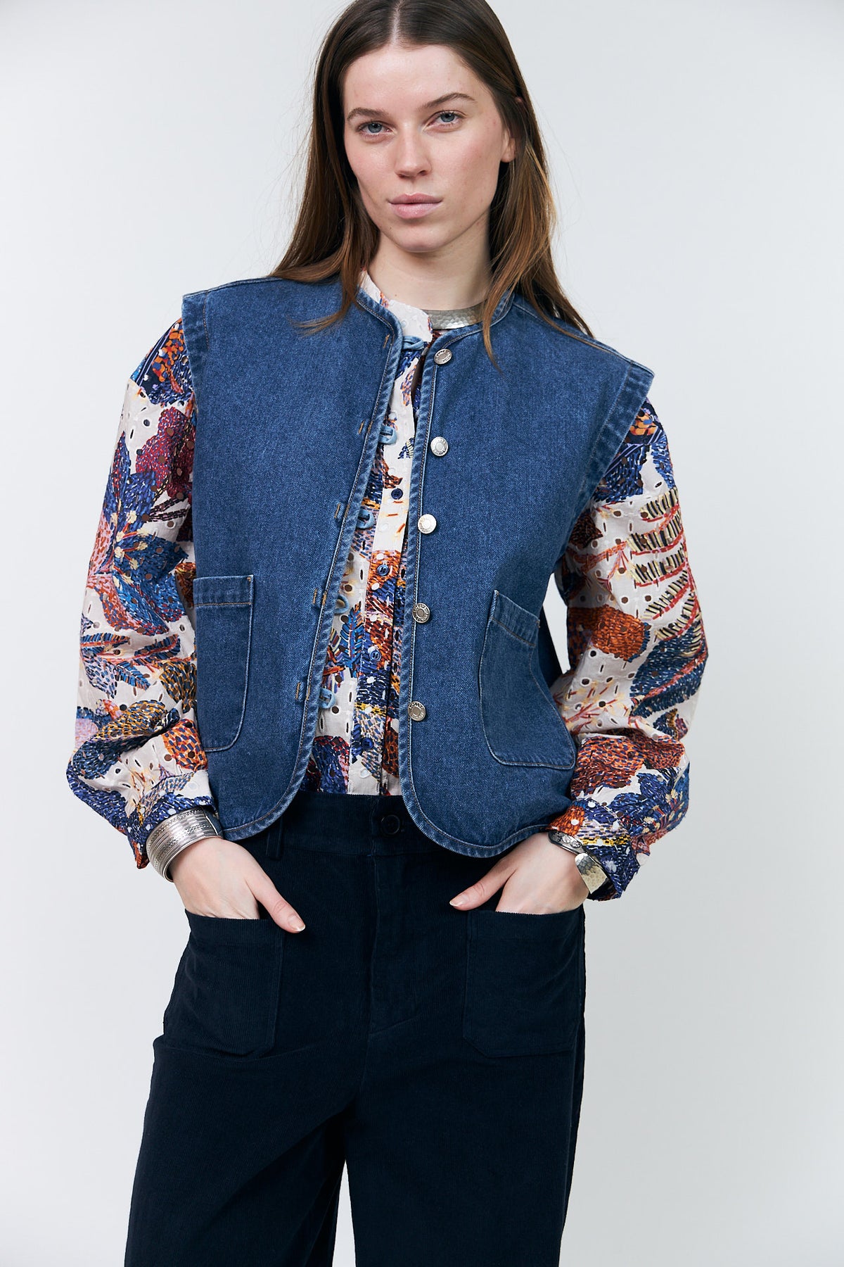 Lollys Laundry  Vest SL – Dark Blue