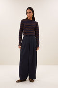 by-bar Leya Big Stripe Top – coffee bean