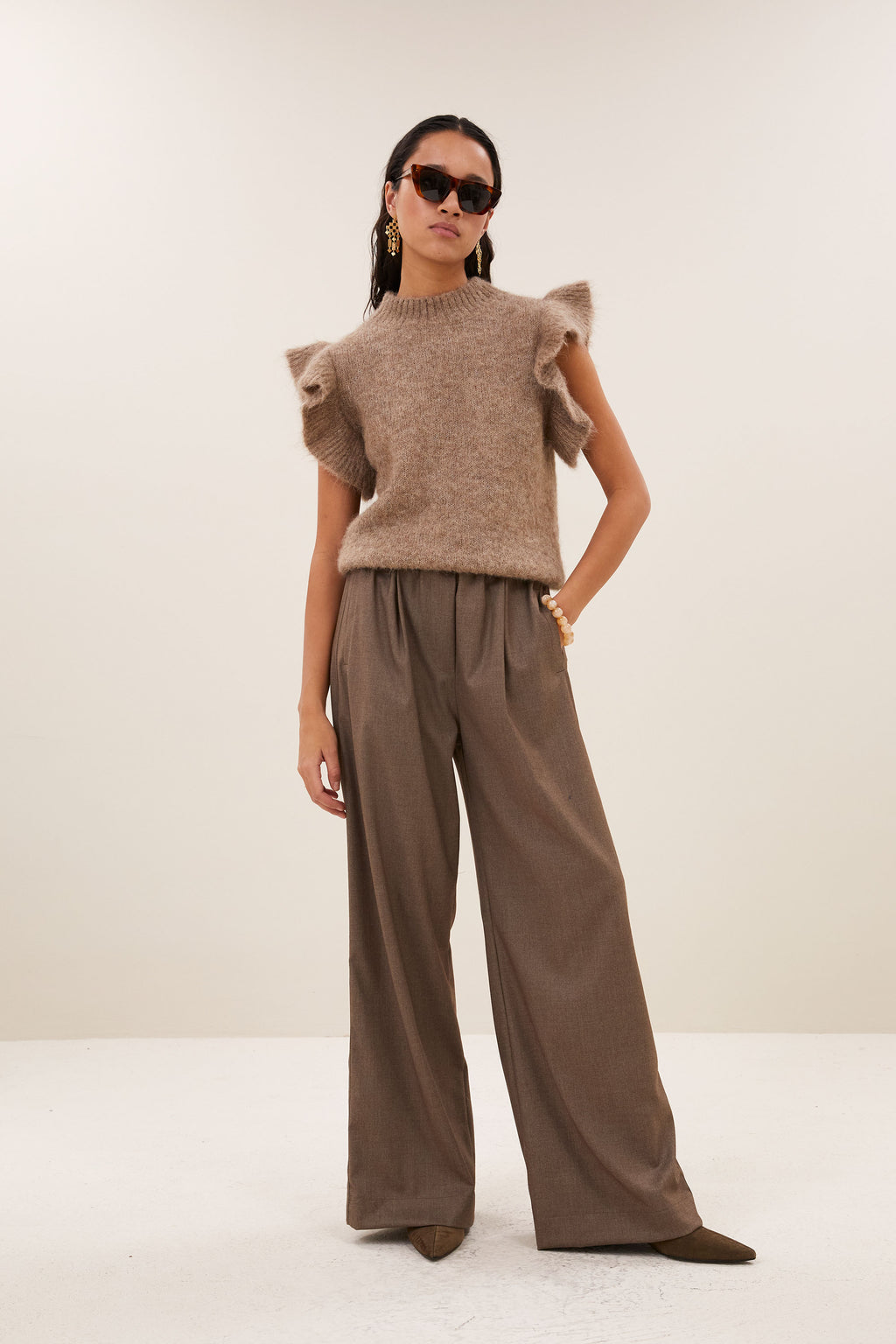 by-bar Benji Melange Pants – biscuit melee