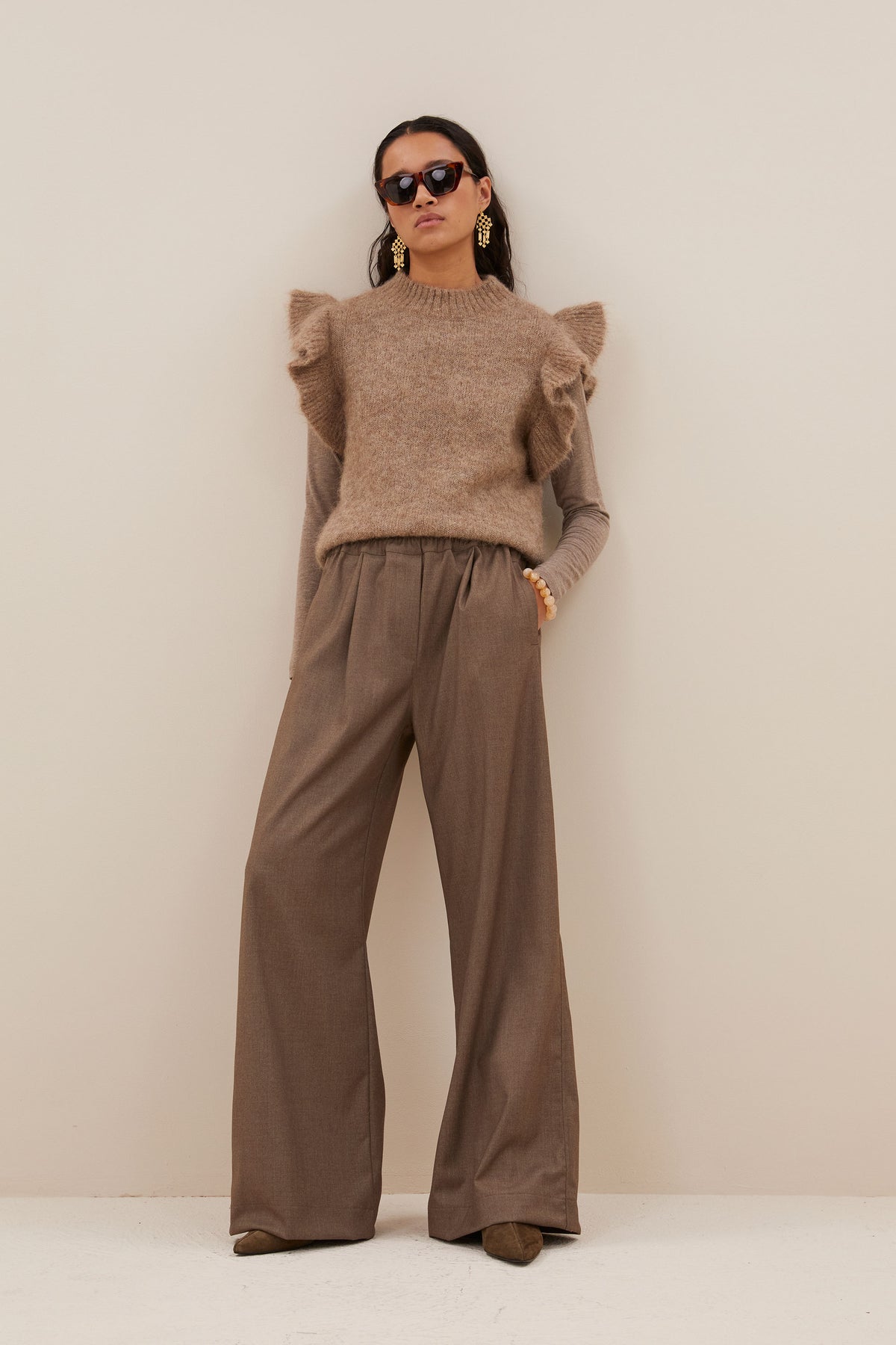 by-bar Benji Melange Pants – biscuit melee