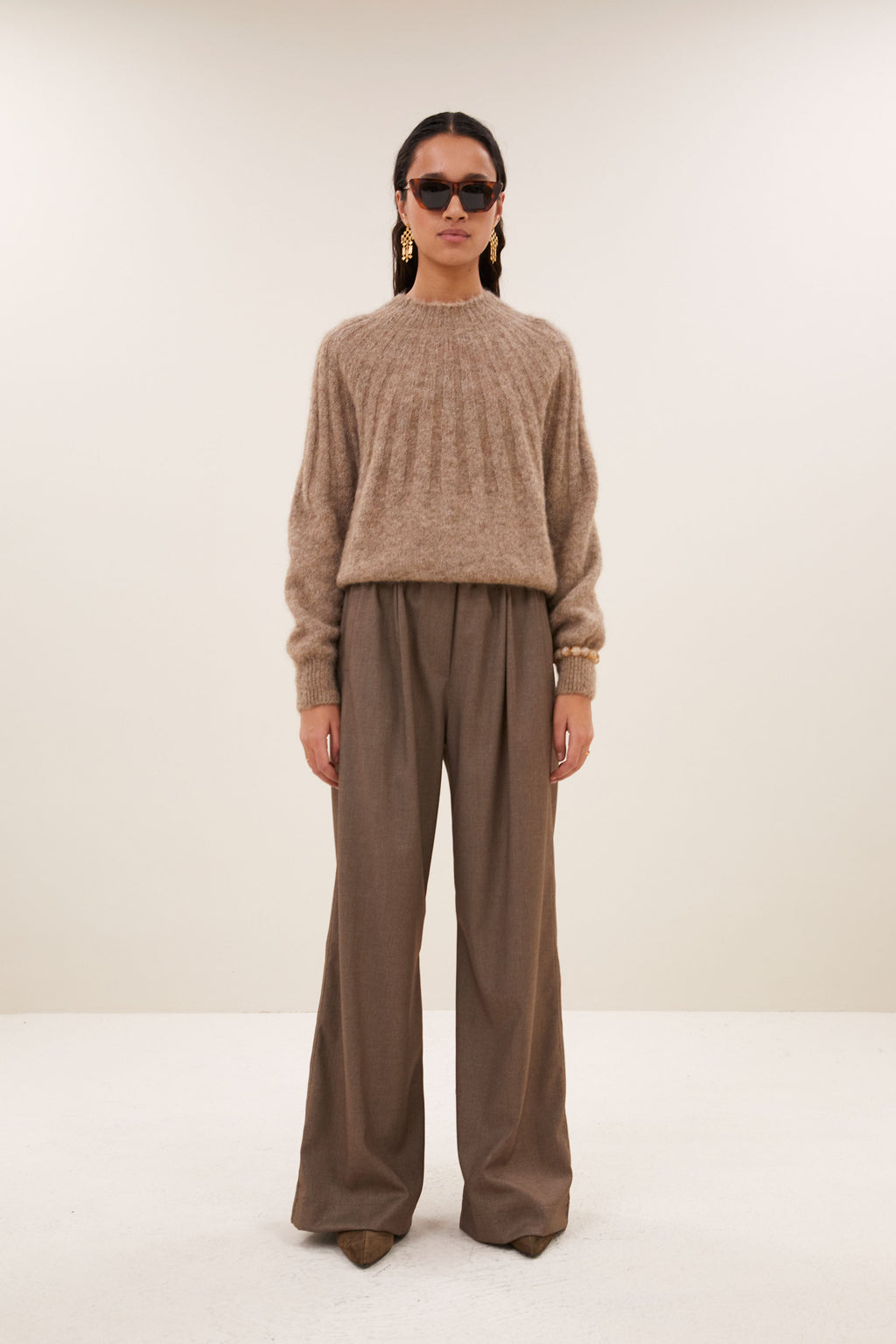 by-bar Benji Melange Pants – biscuit melee