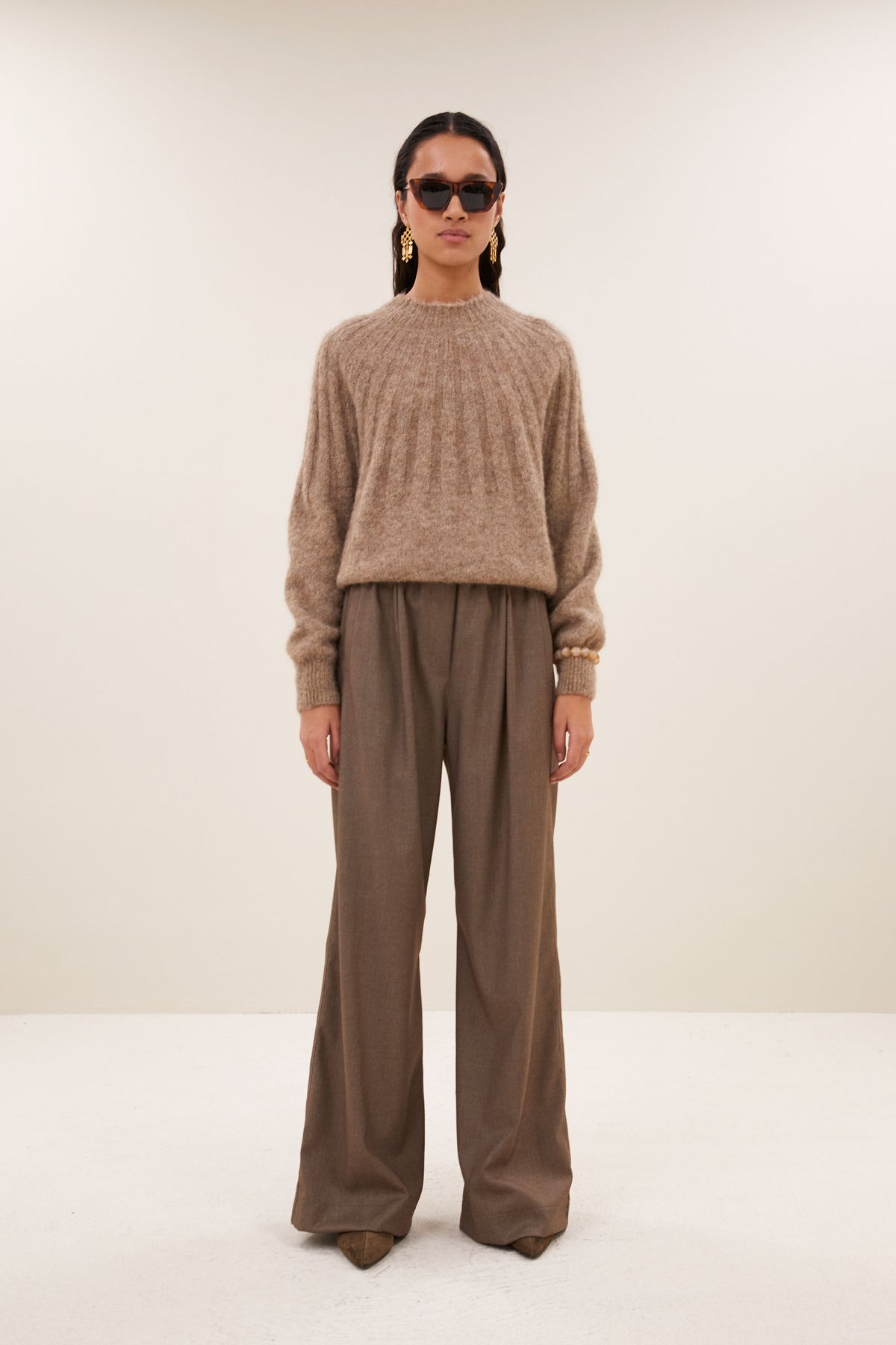 by-bar Benji Melange Pants – biscuit melee