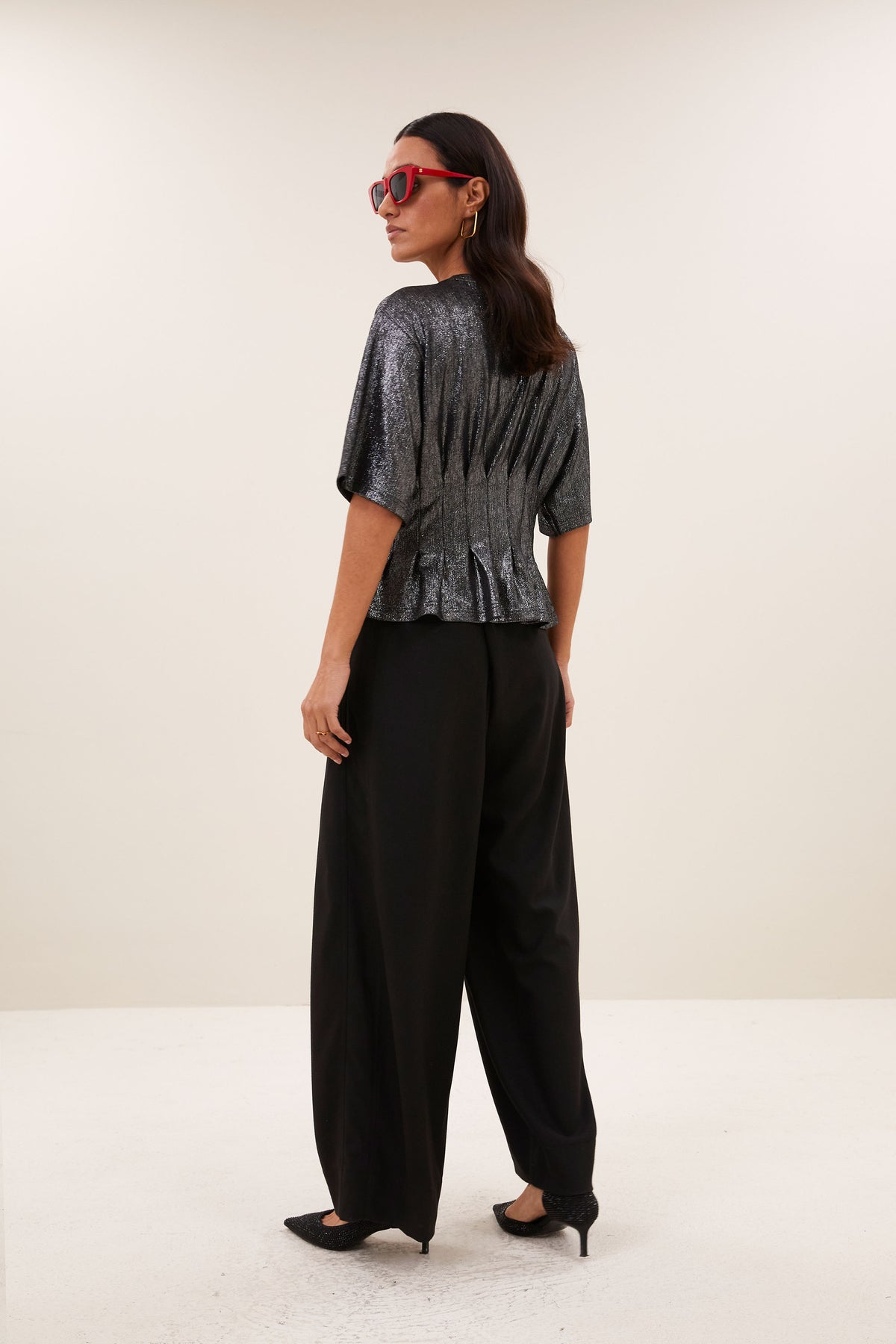 by-bar Jule Herringbone Pants – schwarz