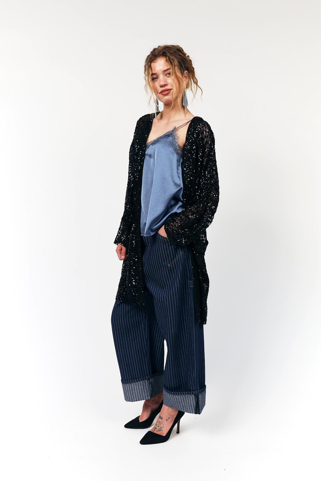 Kimono – Black Lollys Laundry - Palietten Glitzer Kimono