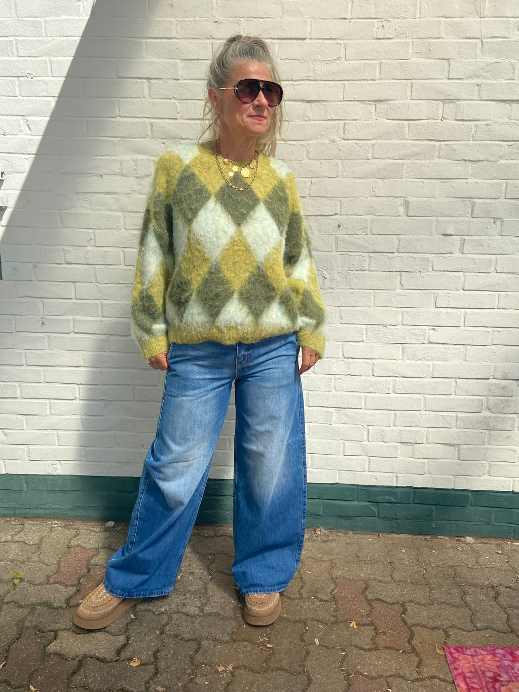 JcSophie Phil Pullover – Limette Argyle