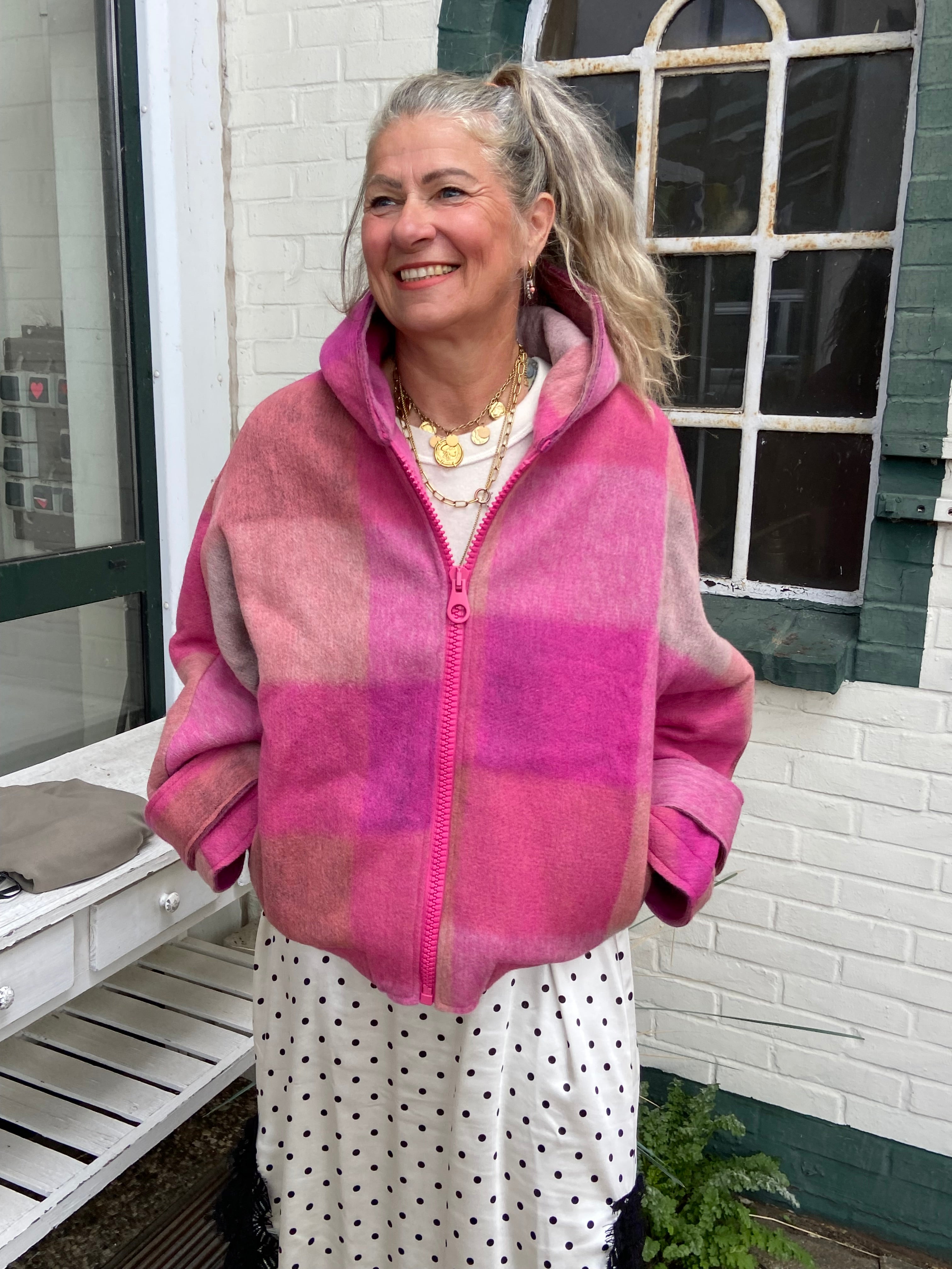 Liv Bergen Zamira Check Jacke – Check Pink