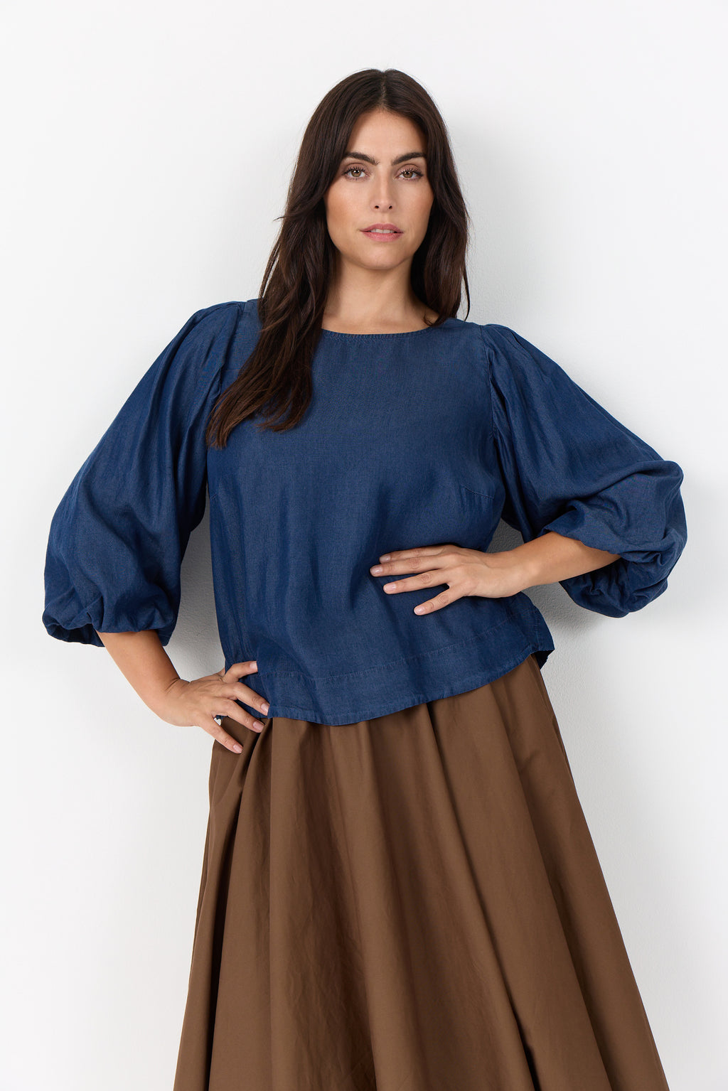 Wasabi WA-Flora 20 Bluse – Dark Blue Denim