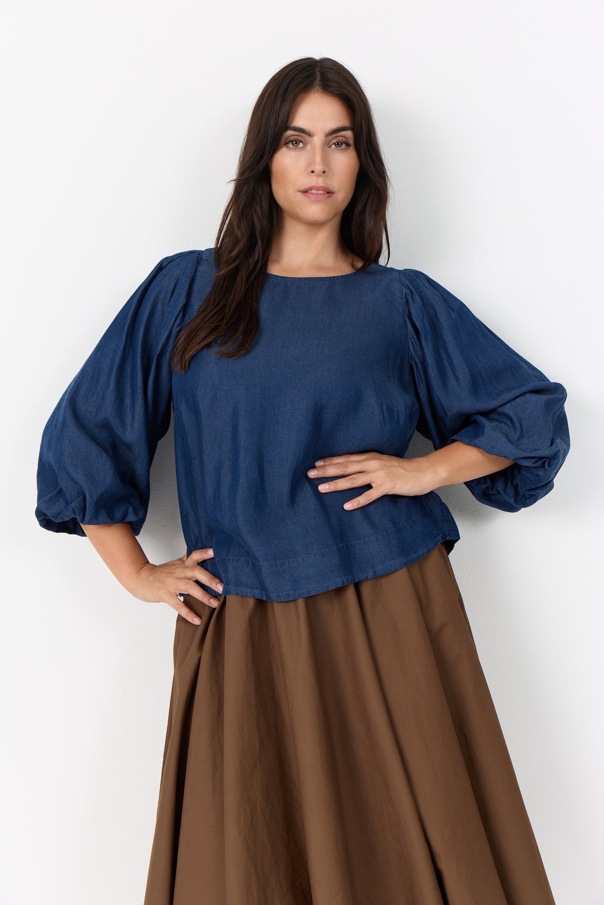 Wasabi WA-Flora 20 Bluse – Dark Blue Denim