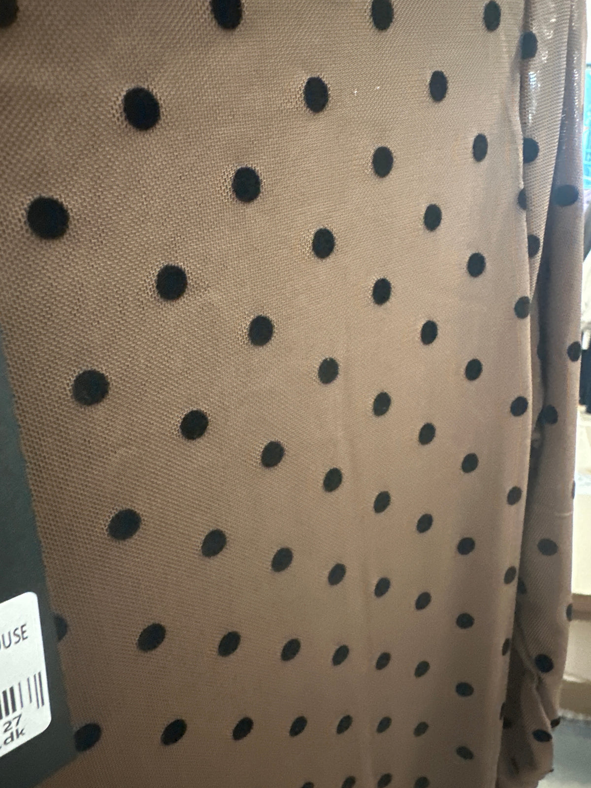 Black Colour Dotted Mesh Blouse