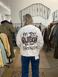 Statement-Sweater „Too Gucci for Your Problem“ – Weiß 3XL