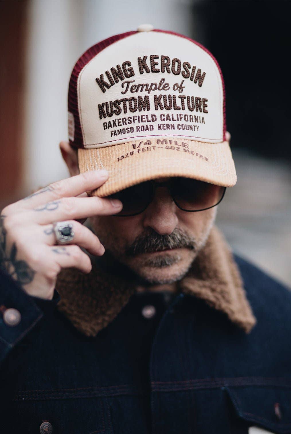 Trucker Cap 'Temple of Kustom Kulture' in Beige