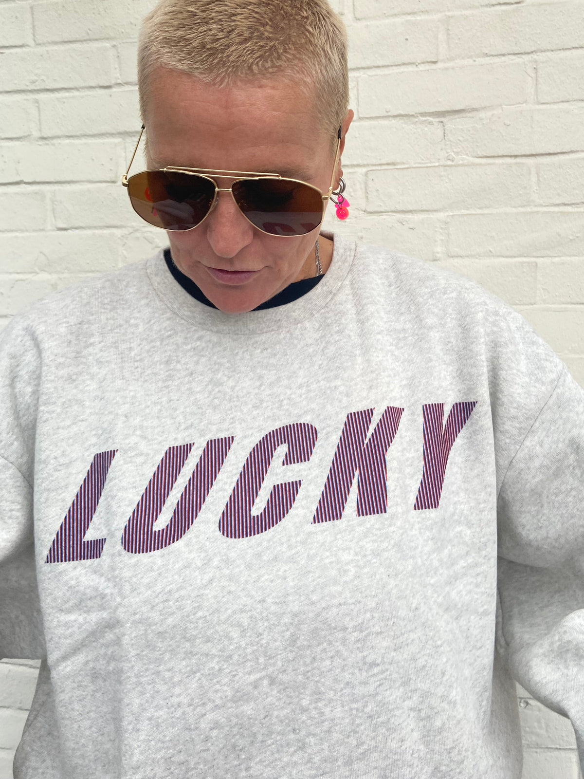 by-bar Lili Speed Sweater – LUCKY hellgrau melange