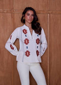 Boho-Bluse mit großer Stickerei