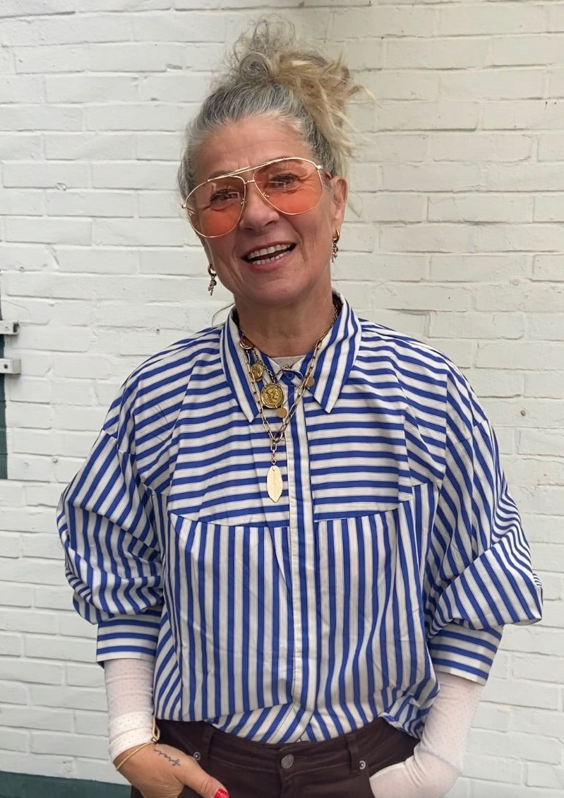 Peppercorn Sadie Shirt – Star Sapphire Blue Stripe