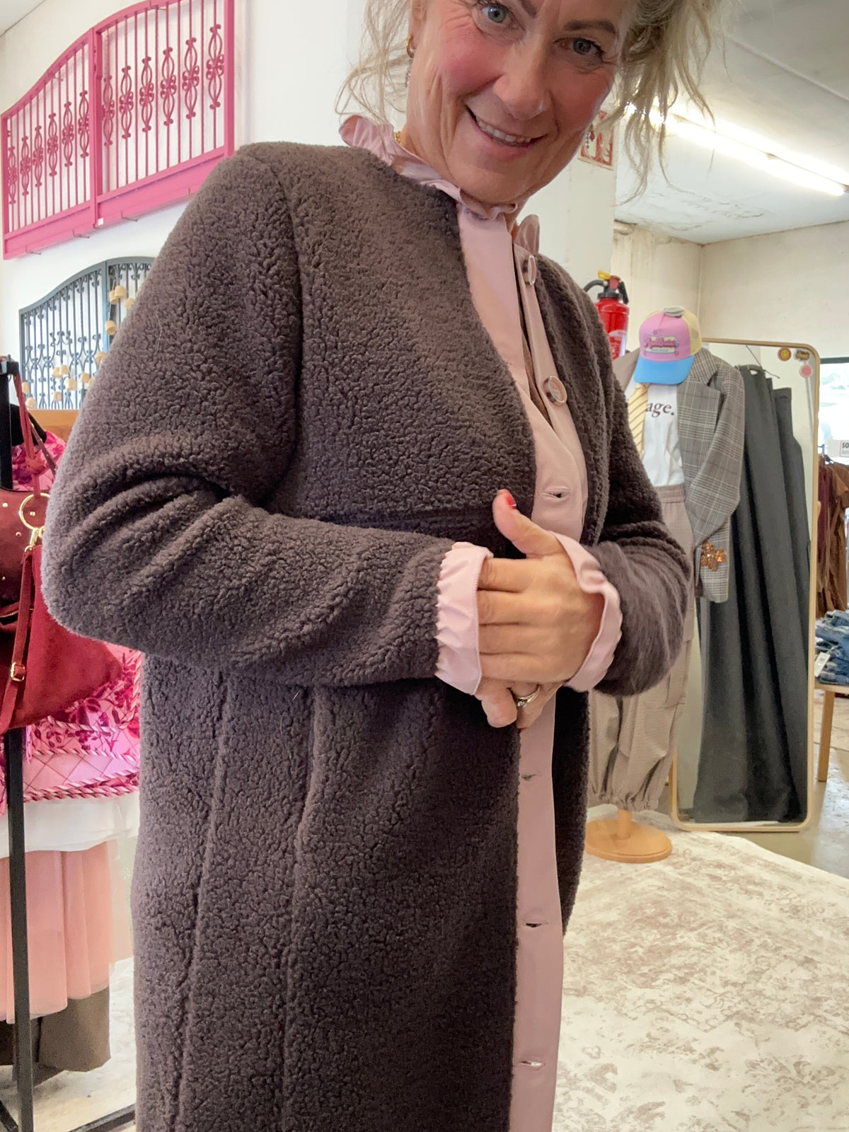 Wasabi Teddy Jacke – Chocolate Plum Combi