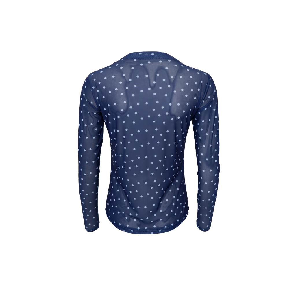 Black Colour Annie Mesh Shirt – blau gepunktet
