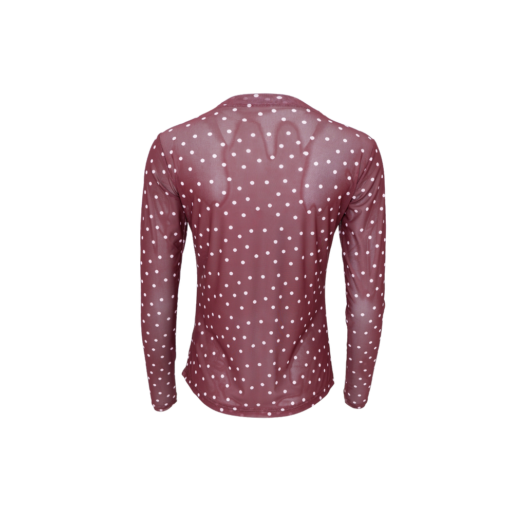 Black Colour Annie Mesh Shirt  – Plum Dot Pflaume gepunktet