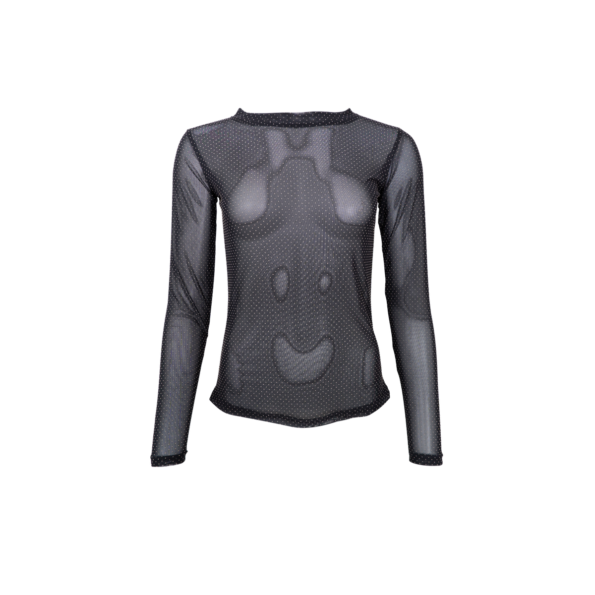 Black Colour BCJessie Mesh Blouse – Black Dotted