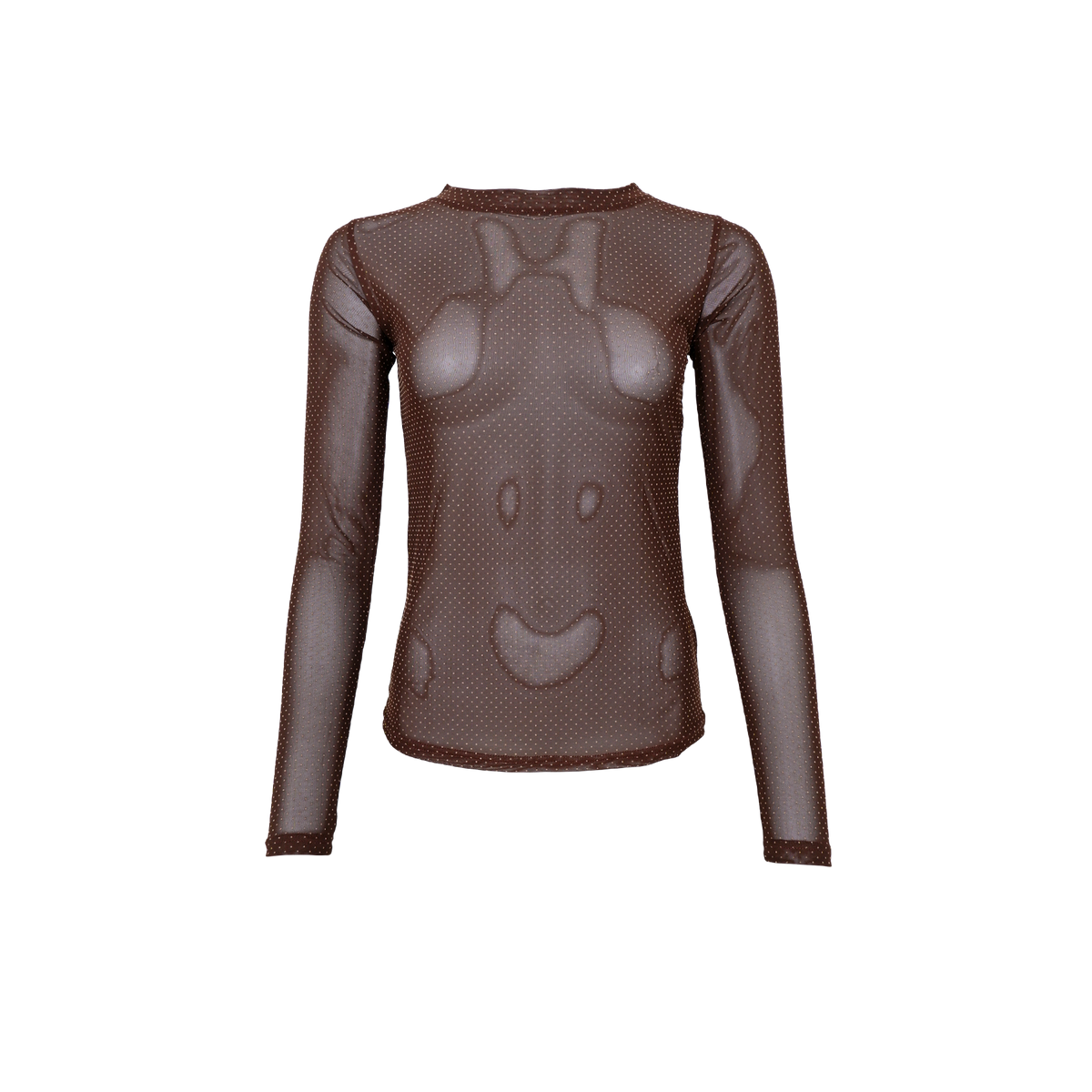 Black Colour BCJessie Mesh Blouse – Coffee