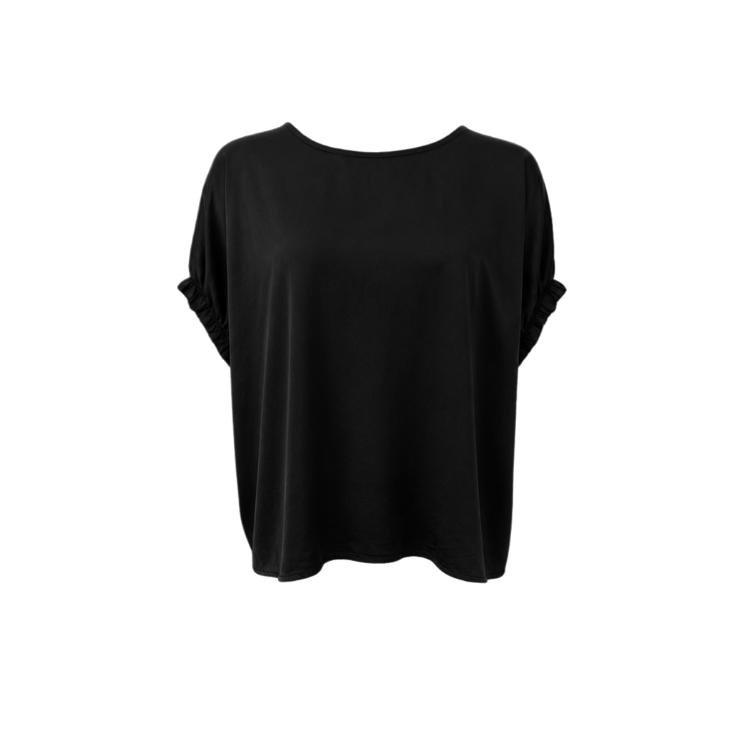 Black Colour Satinbluse – Black