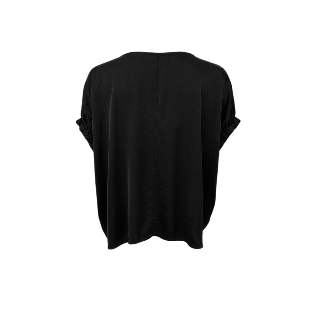 Black Colour Satinbluse – Black