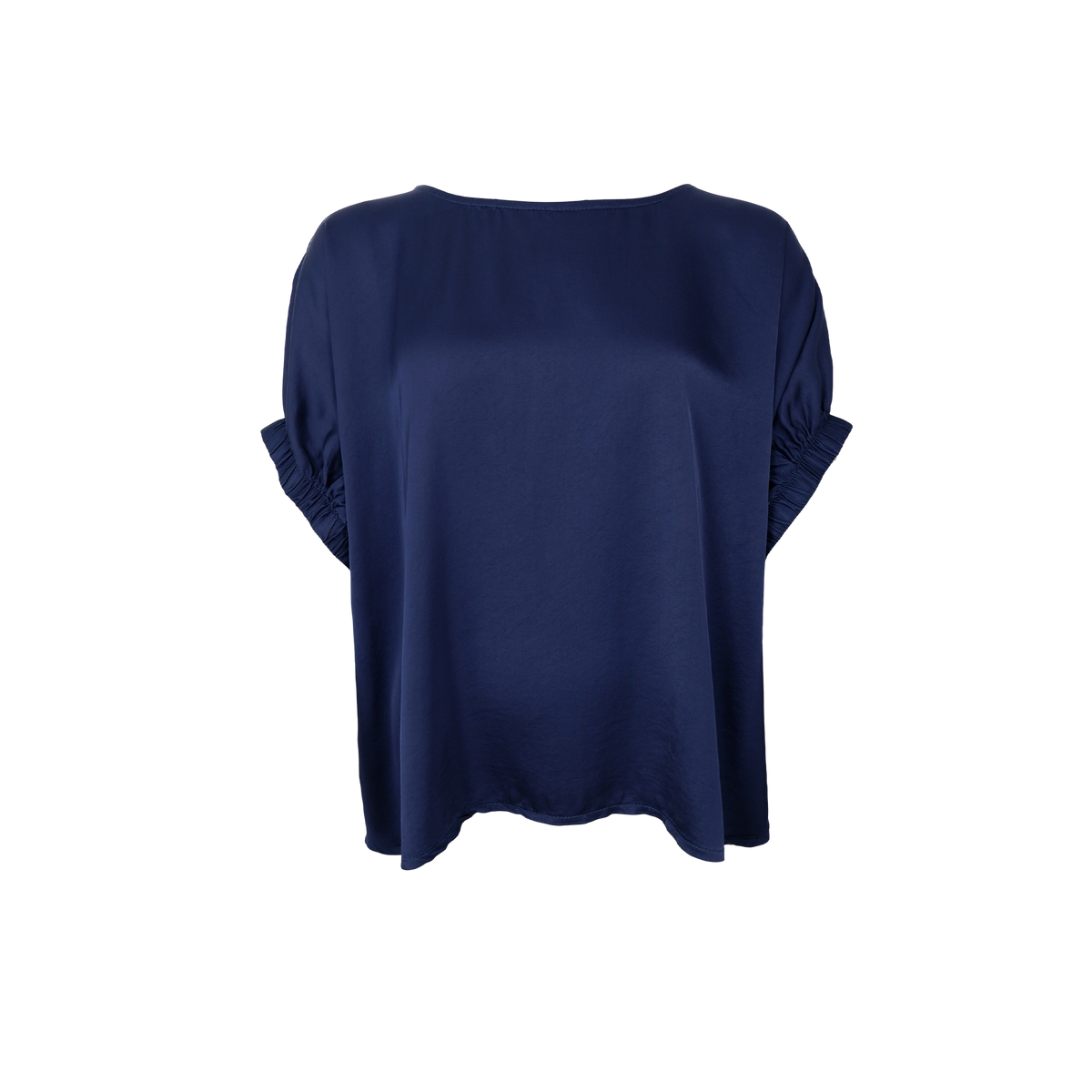 Black Colour Satinbluse – Dark Blue