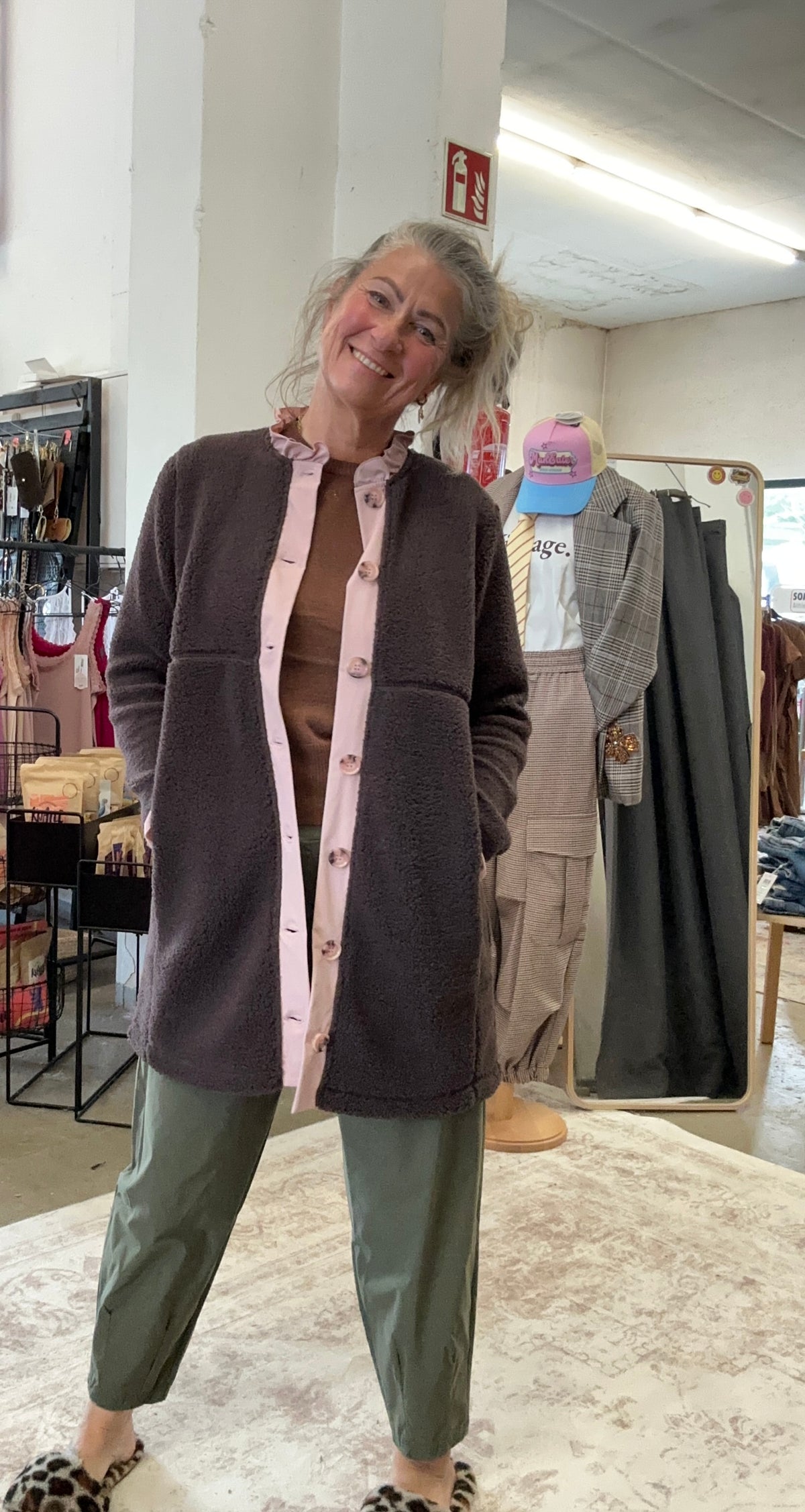 Wasabi Teddy Jacke – Chocolate Plum Combi