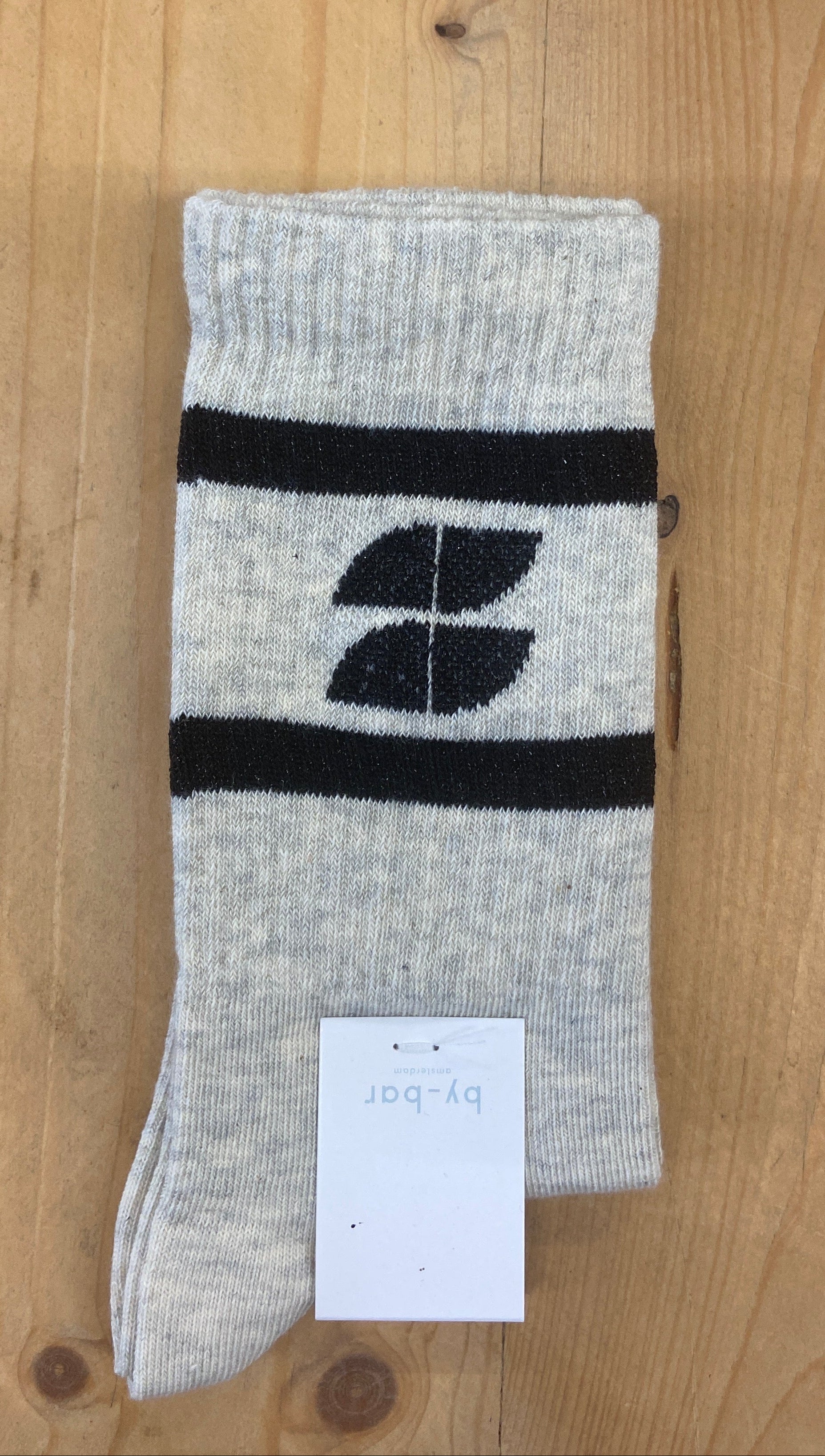 by-bar Logo Sparkle Grey Socks