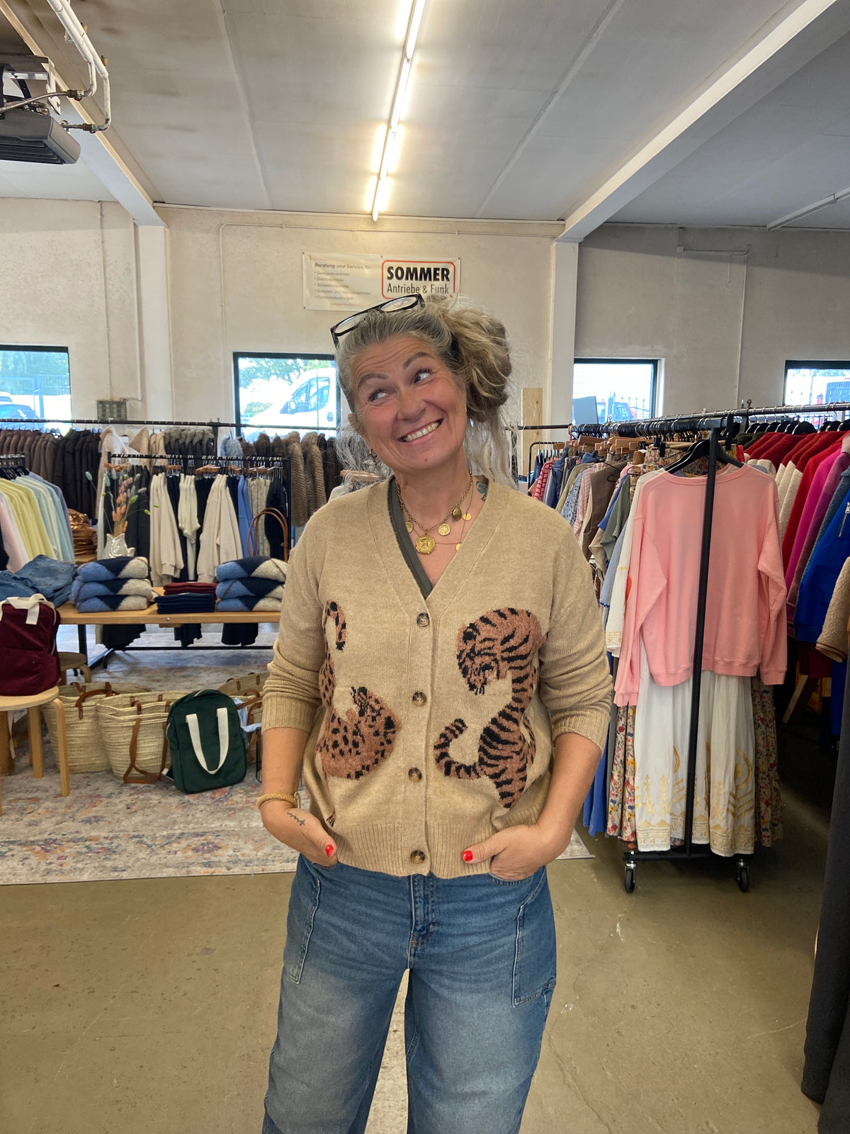 Le Temps des Cerises Tiger Cardigan – Maple