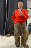 Black Colour Barrel Pant – Brown Camouflage