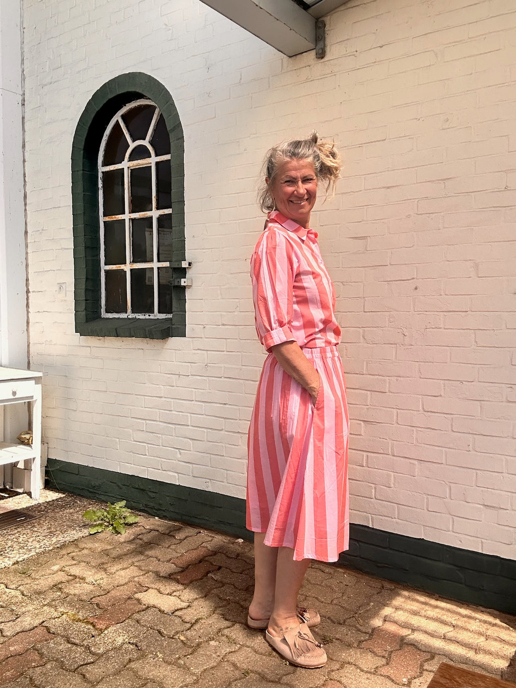 Lollys Laundry Bluse zum Rock Pink Stripes 🍉🤍