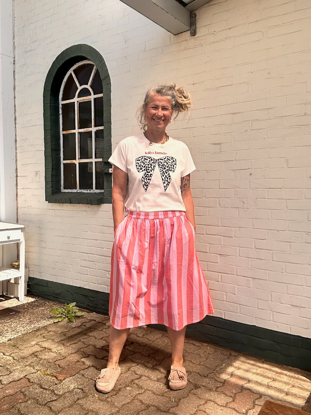 Lollys Laundry Bluse zum Rock Pink Stripes 🍉🤍