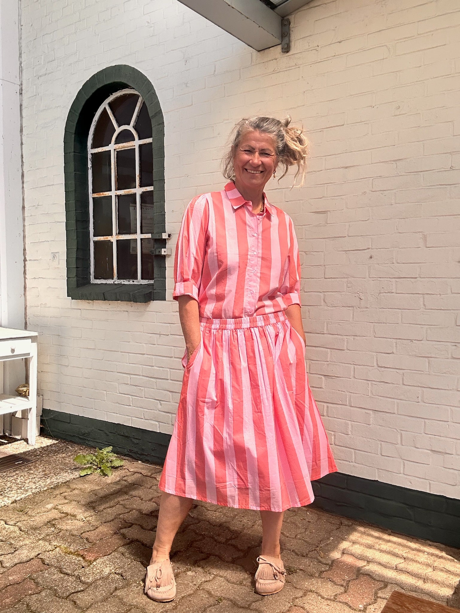 Lollys Laundry Bluse zum Rock Pink Stripes 🍉🤍