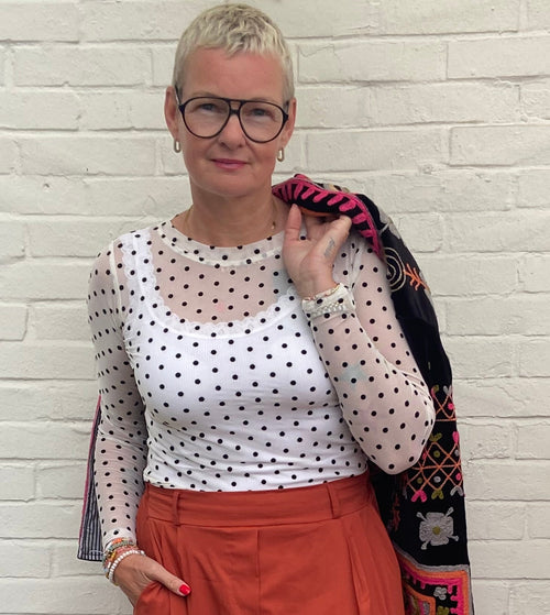Black Colour -  Mesh Shirt in verschiedenen Farben und Muster ( Punkte / Leo / Uni )🖤