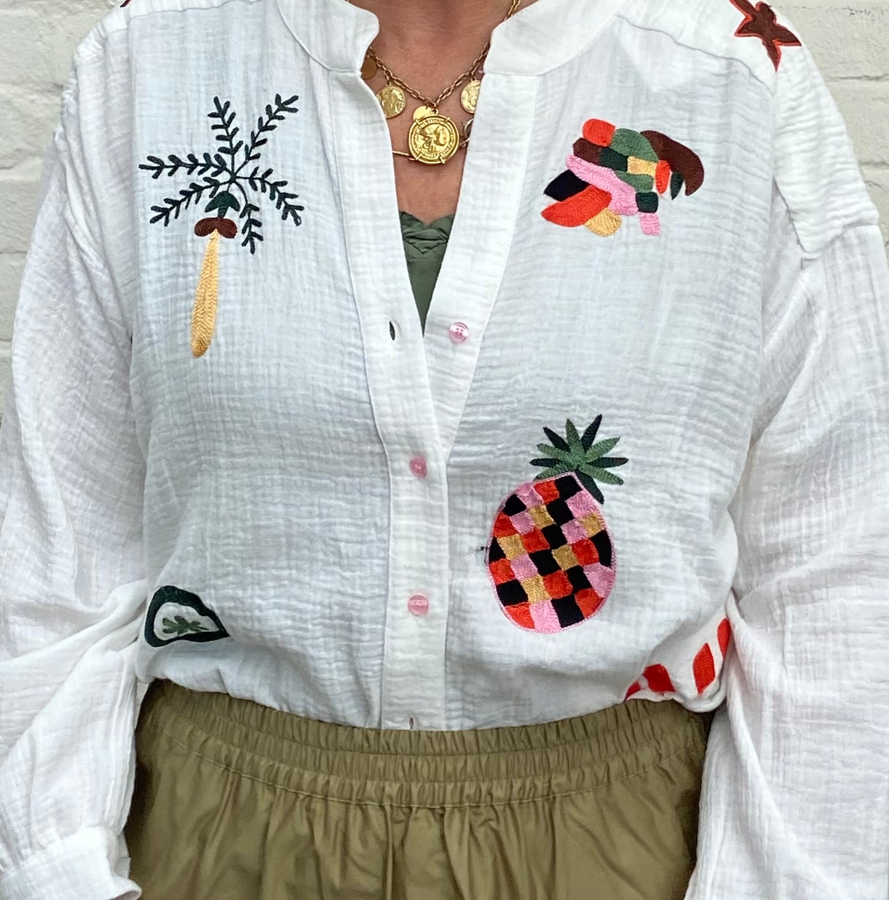 🤍 "Lollys Laundry" Bluse „Pineapple“