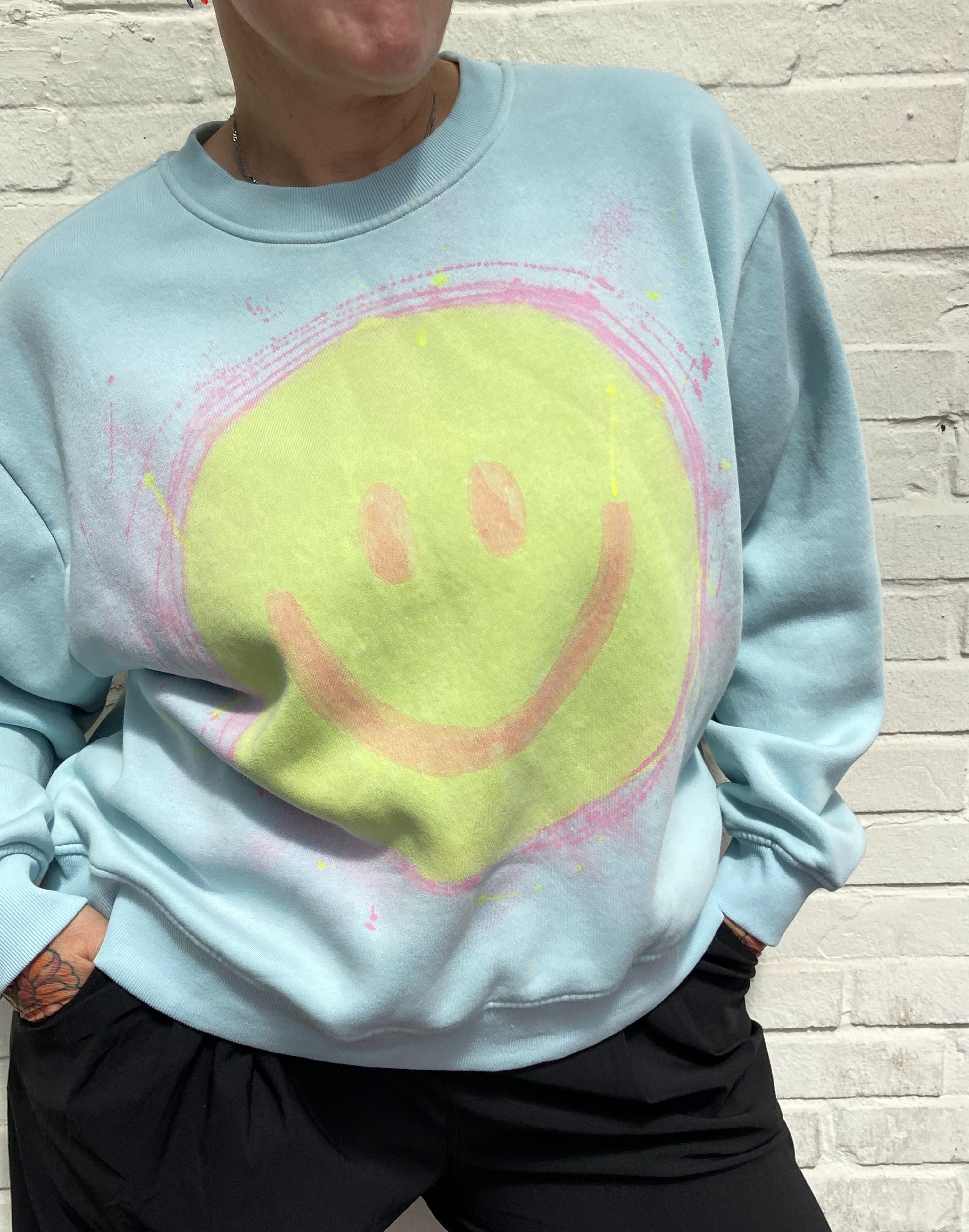 Frau von K Kreativ – Unikat Sweater „Happy Mint“ 💚🩷