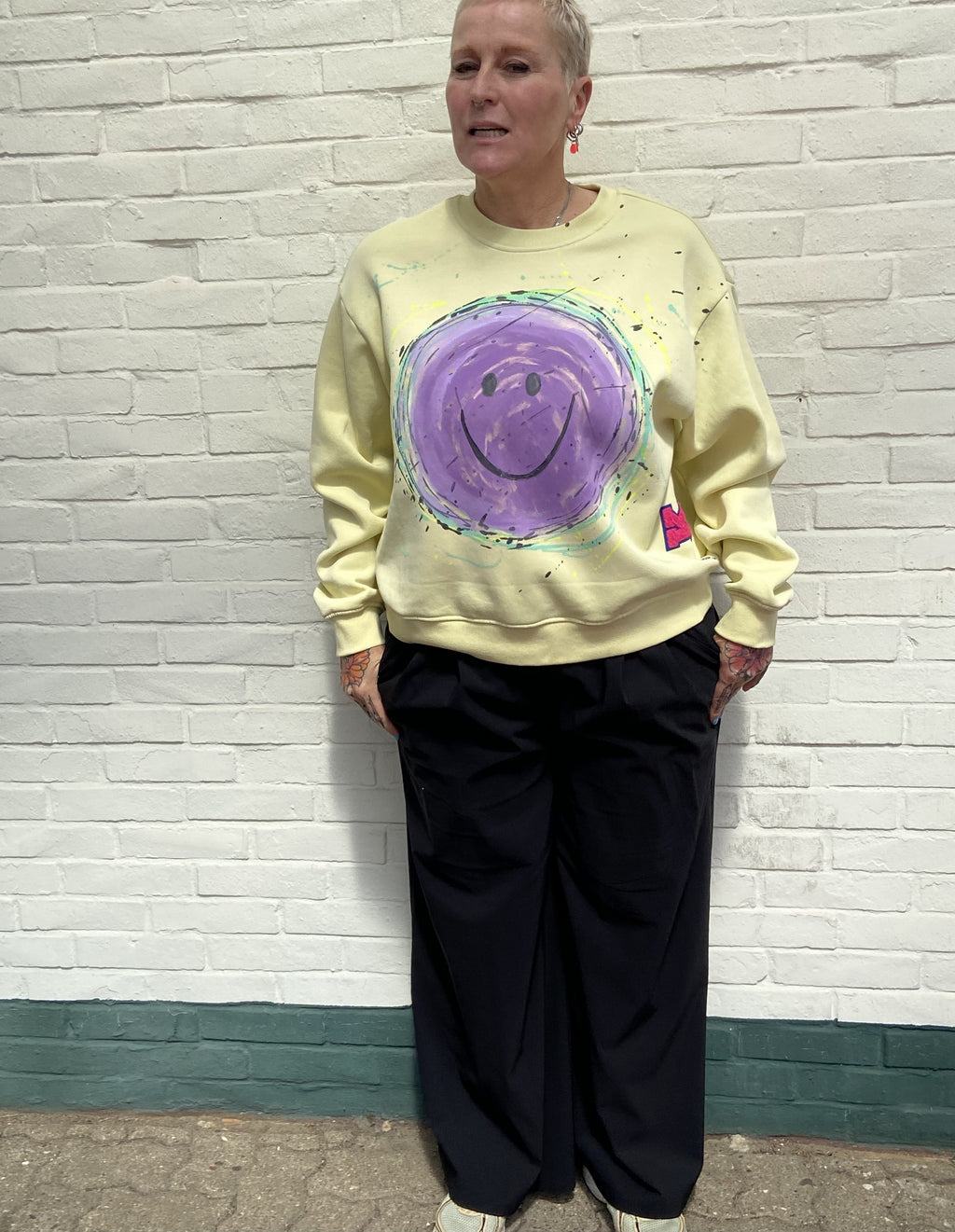Statement-Sweater „violett smile“