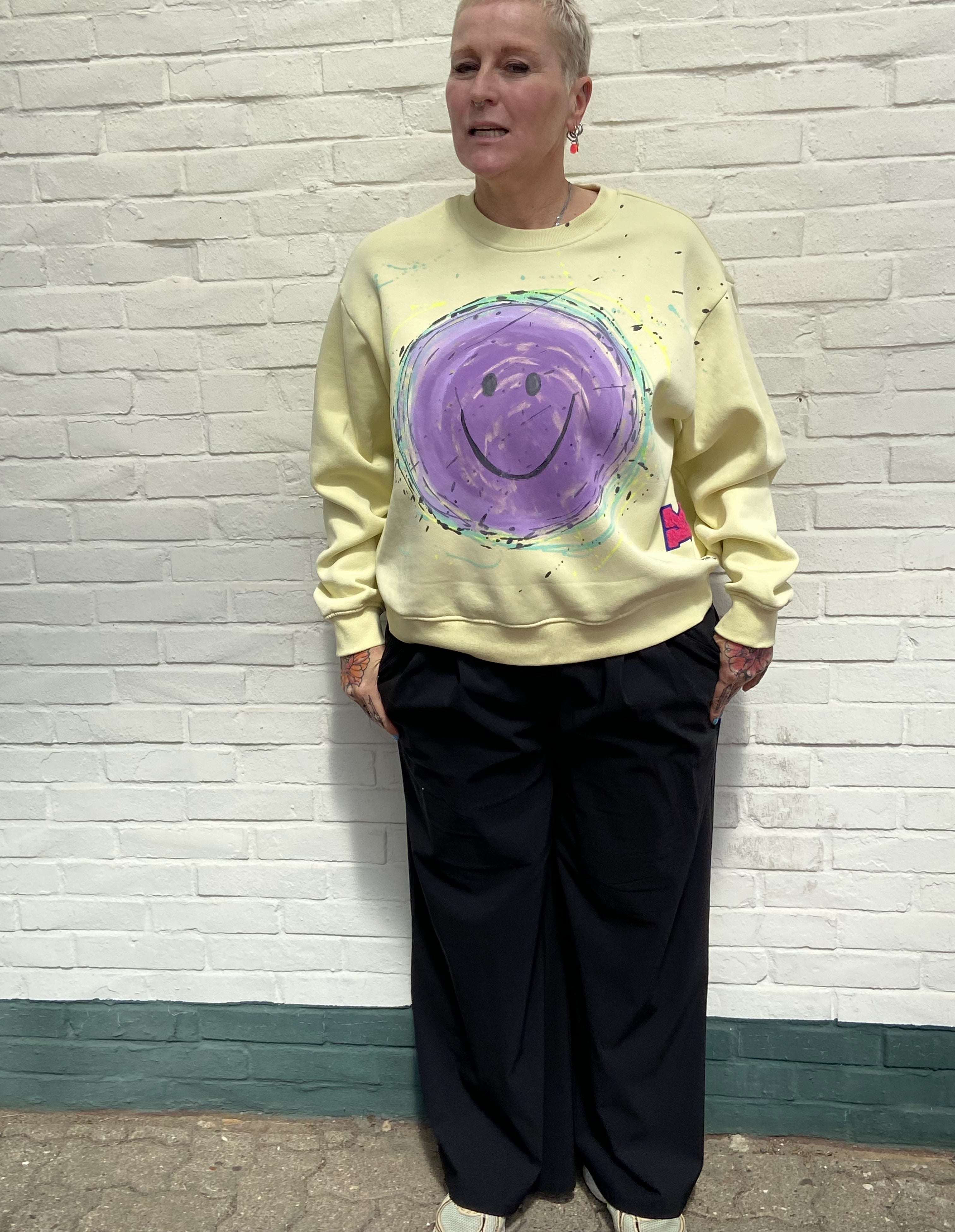 Statement-Sweater „violett smile“
