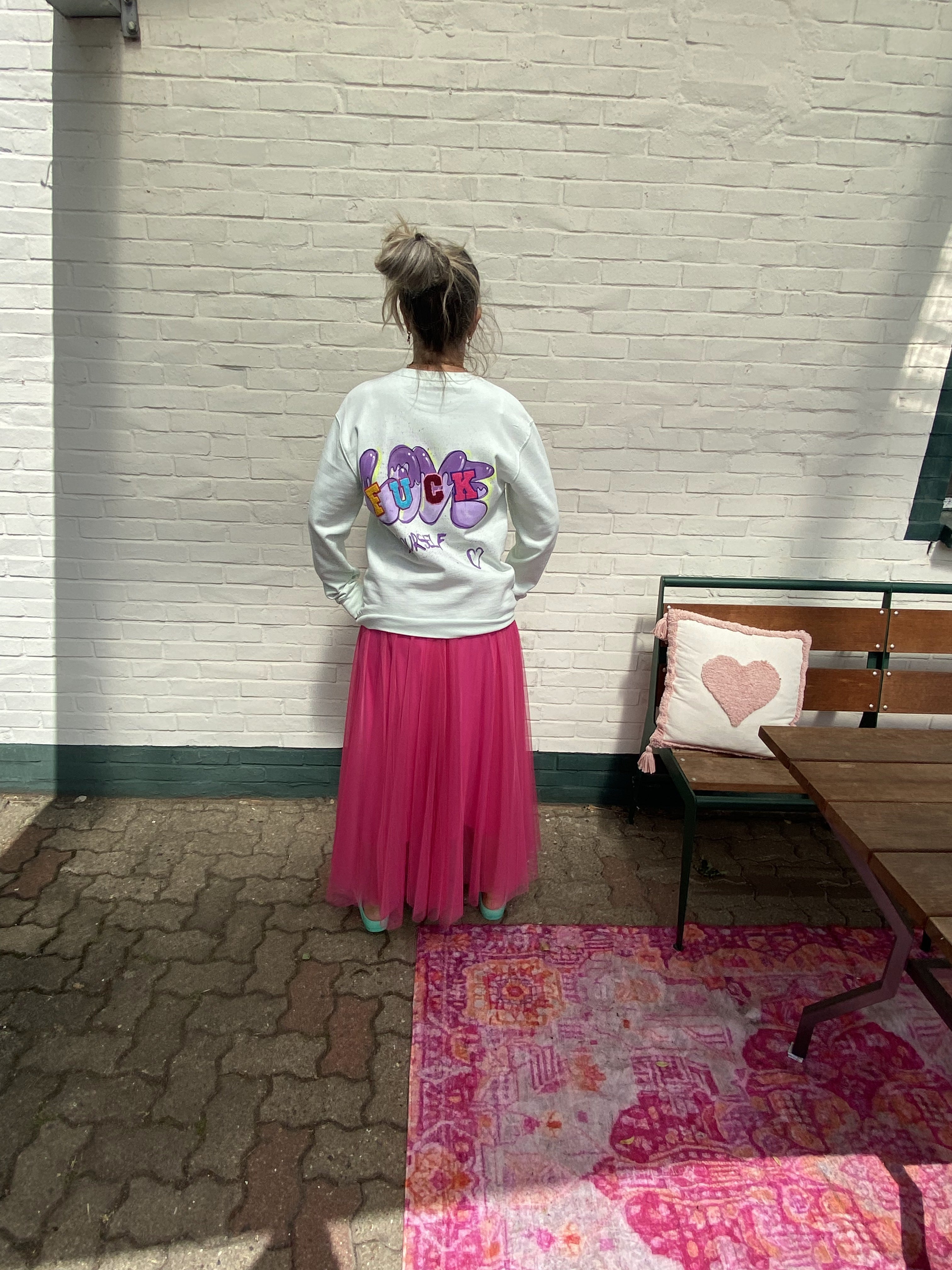 Statement-Sweater „F*ck/Love Yourself“