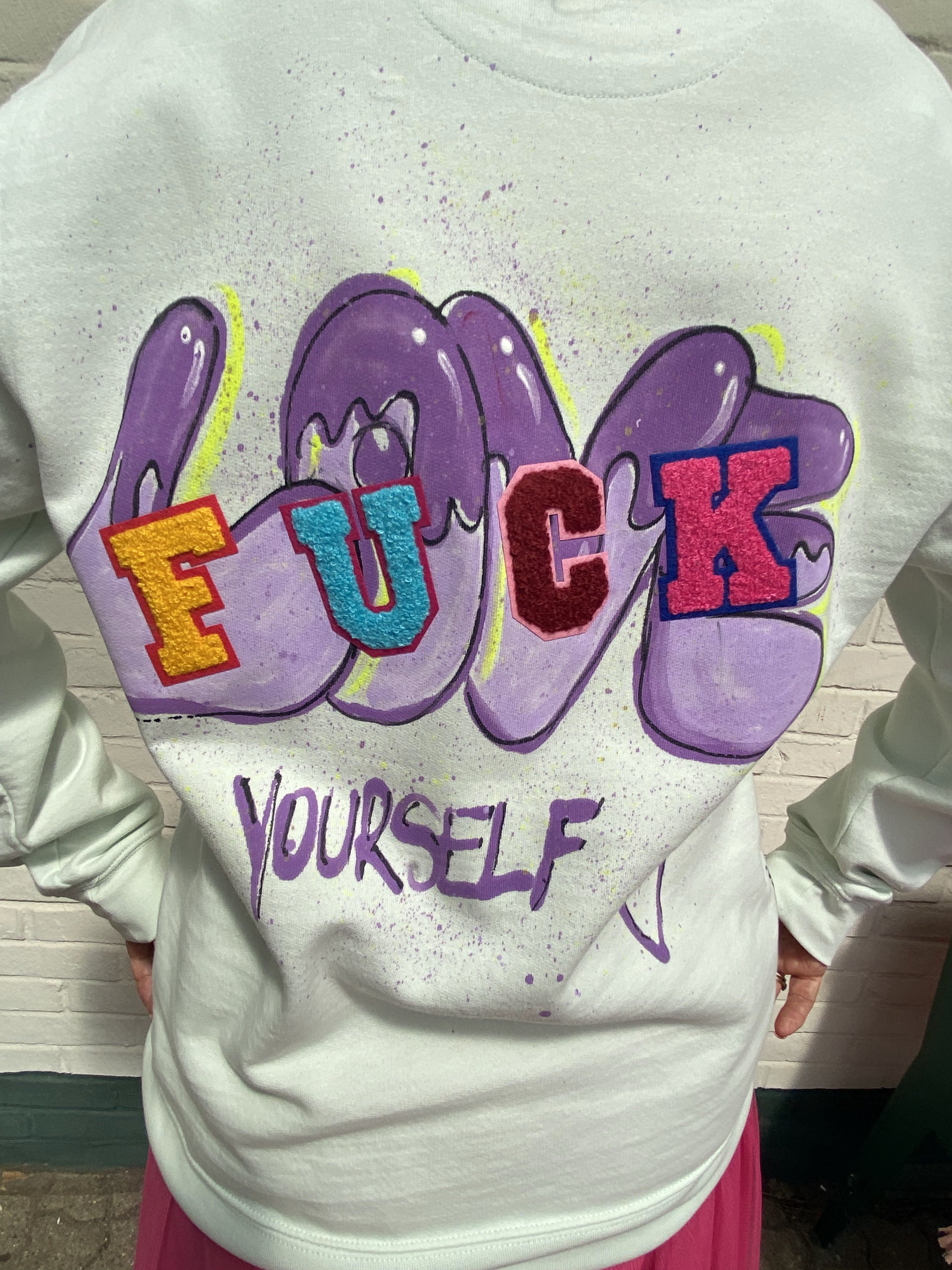 Statement-Sweater „F*ck/Love Yourself“
