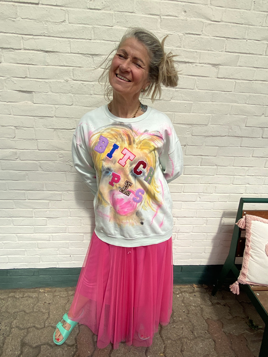 Statement-Sweater „Bitch Please“